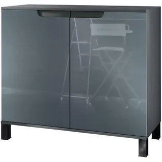 Vladon Sylt V3 92,5 x 84,5 x 35 cm Anthrazit matt / Grau Hochglanz