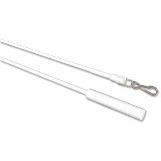 Interdeco Schleuderstäbe/Gardinenstäbe mit Griff (2 Stück) Weiß aus Metall/Kunststoff für Gardinen/Vorhänge, Trento, 75 cm