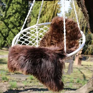 Lammfell Natur Farben Grizzly 100-110 cm echtes Merino Schaffell kuschelig weich Teppich ökologische Gerbung von deutschen Schäfereien Naturform Dekofell Premium Schaffell Läufer Sitzunterlage