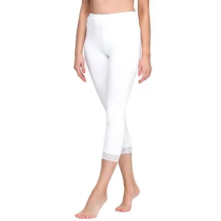 Merry Style Leggings Damen 3/4 Capri Hose MS10-290 (1-tlg) elastischer Bund weiß M