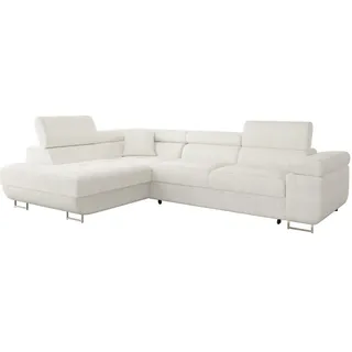 Mirjan24 Ecksofa, Ecru, Textil, 5-Sitzer, links montierbar,Rechteckig, 274x203 cm, Wohnzimmer, Sofas & Couches, Wohnlandschaften, Ecksofas