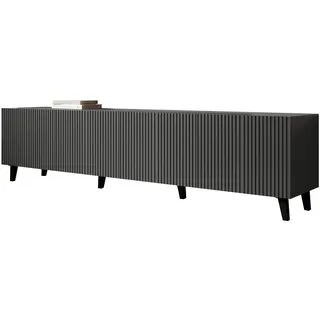 Mirjan24 Vamos TV-Lowboard 201 cm Grau PVC/MDF/Melamin/Holzwerkstoff