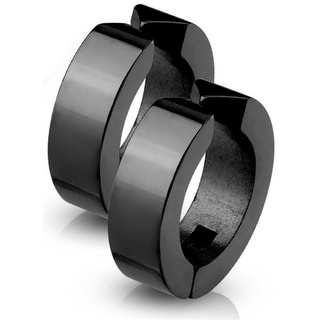 BUNGSA Creolen-Set Creolen klassisch aus Edelstahl Unisex (1 Paar (2 Stück), 2-tlg), Ohrschmuck Ohrringe schwarz