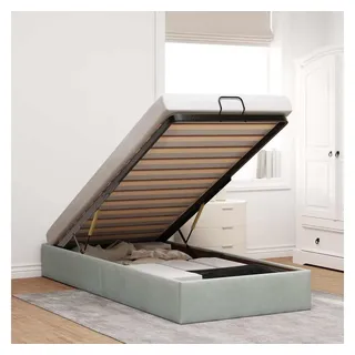 vidaXL Ottoman-Bett 100 x 200 cm Hellgrau