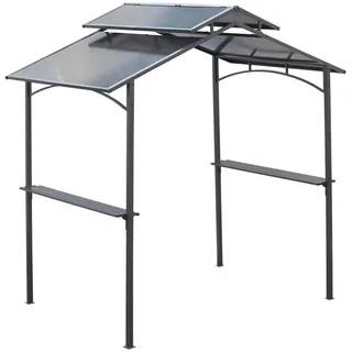 Outsunny Grillpavillon 2,4 x 1,5 m Schwarz/Braun