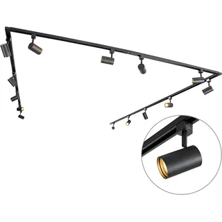 QAZQA - Modern Modernes 1-Phasen-Schienensystem I Spotlight I Deckenspot I Deckenstrahler I Strahler mit 14 Spot I Spotlight I Deckenspot I Deckens... - Schwarz