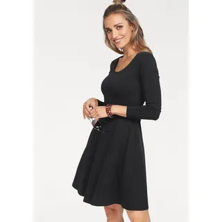 Jerseykleid ANISTON CASUAL Gr. 40, N-Gr, schwarz Damen Kleider Freizeitkleider mit Blumendruck oder in uni Schwarz