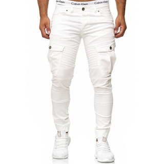 OneRedox Straight-Jeans 1042 (Chino Cargohose Streetwear, 1-tlg) Freizeit Business Casual weiß 33