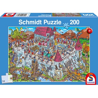 Schmidt Spiele 56453 Blick in die Ritterburg, 200 Teile Kinderpuzzle, Normal