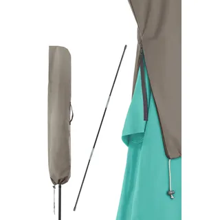 4smile Sonnenschirm Schutzhülle bis Ø 3 m - Funktionelle Sonnenschirmhülle mit Reißverschluss, Stab - Strapazierfähige Schirmhülle, Schutzhülle Sonnenschirm, Polyester Schirmabdeckung, Taupe