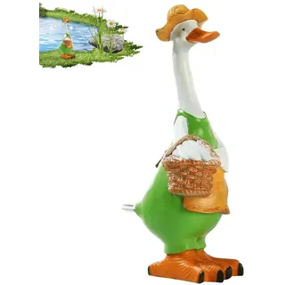 Fukamou Deko Garten Enten Figuren | Tiere Ornament Gartenfigur Für Außen | Harz Statue Für Terrasse, Rasen, Hofdekoration | 1 Stück
