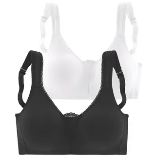 petite fleur by lascana Soft-BH Damen schwarz+weiß Gr.95F