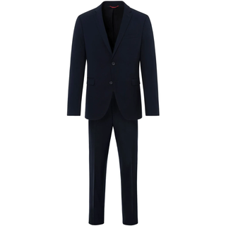 Anzug THOMAS GOODWIN "Anzug", Herren, Gr. 106, Schlankgrößen, blau (navy), 80% Polyester, 20% Viskose, unifarben, slim fit, Anzüge, Abiball, im Slim-Fit, 10103-0-20039