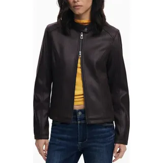 Stylische Damenjacke Braun mit Kontrastdetails und Reißverschluss - Braun - XXL