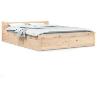 vidaXL Bett mit Schubladen 140 x 190 cm Braun