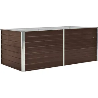 vidaXL Hochbeet Pflanzenbeet Gemüsebeet Pflanzkasten Frühbeet Gartenbeet Pflanzkübel Blumenkasten Blumenbeet 160x80x45cm Verzinkter Stahl Braun