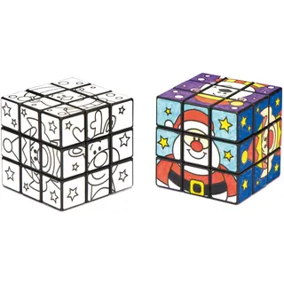 Baker Ross Festive Friends Puzzle Würfel zum Ausmalen, ideal für Weihnachten, Kinderkunst, Basteln und Dekorieren für Jungen und Mädchen (2 Stück), sortiert