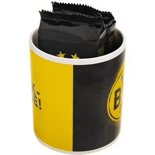 Borussia Dortmund BVB Geschenkset Tasse befüllt mit Waffeln Kaffeetasse gefüllt