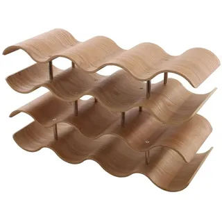 GERSO Wellenförmiges Weinregal 42,5 x 24,5 x 15,7 cm Braun