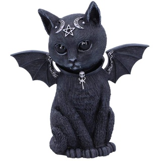Nemesis Now Malpuss Winged Okkulte Katze, Polyresin, schwarz und Silber, 10 cm