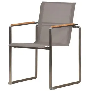 Kai Wiechmann Gartenstuhl Teak Edelstahl Stapelstuhl, moderner Edelstahl Stapelsessel, rostfreier und langlebiger Edelstahl Outdoor Stuhl