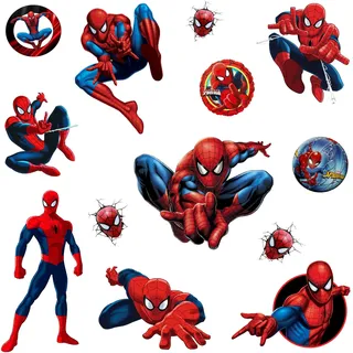Spiderman Wandtattoo Die Spinne Wandsticker Superheld Wandaufkleber für Kinderzimmer Wohnzimmer Jungen Schlafzimmer