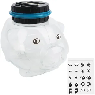 SinLaw Spardose Digitales Sparschwein mit Euro-Zählfunktion–inkl.süßer Sticker, Schwarz, Sparschwein schwarz