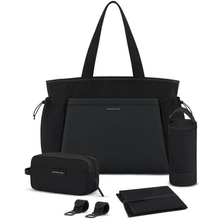 Kapten & Son Shopper Hellvi Diaper Set 25 L | Wickeltasche mit Kinderwagen- und Kofferbefestigung | inklusive Kulturtasche, Wickelunterlage & isolierter Flaschenhalter | Diaper Bag - 25 L