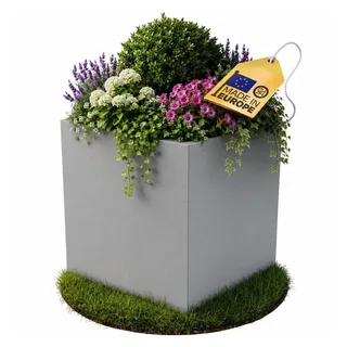 ONDIS24 Blumenkasten Ondis24 Pflanzkübel Vulkan Pierre 50 (1 St), 50x50x50 cm, in Vulkanstein/Basalt-Optik mit Wasserspeicher grau