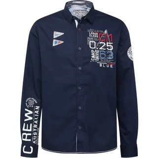 CAMP DAVID Hemd Laser Sailing navy / hellblau / rot / weiß M