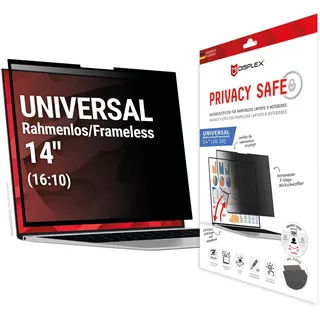Displex Privacy Safe Wiederablösbarer 2-Wege Blickschutzfilter für Laptop/ Notebook (randlos/frameless) 14'' (16:10)