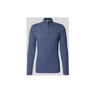 Strickpullover aus reiner Baumwolle, Marine, M