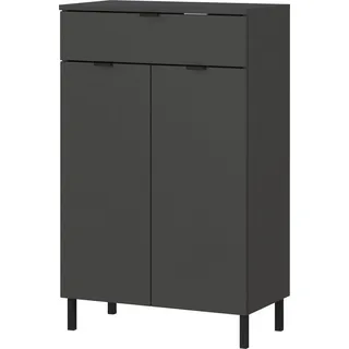 FURNARO Badkommode, Badezimmer Kommode Graphit 60 x 97 x 34 cm grau