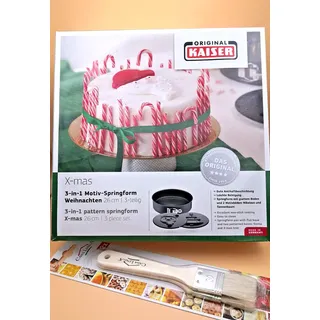 Kaiser 3-in-1 Motivspringform Weihnachten 26 cm + 2 Backpinsel gratis
