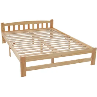 Aceinheu Massivholzbett Natur, Futonbett aus Kiefer mit Lattenrost und Kopfteil, Einzelbett Holz für Erwachsene und Jugendliche, Stabiles Bettgestell, (140x200 cm)