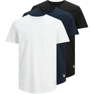 JACK & JONES Noa 3 Pack Kurzarm-T-Shirt White / Pack 1 White / 1 Black / 1 Navy L
