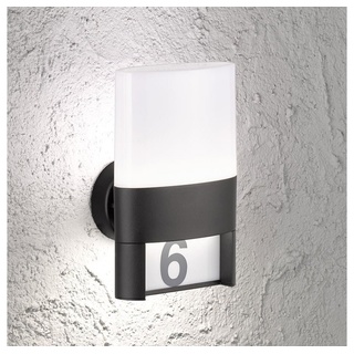WOFI LED Wandleuchte, LED-Leuchtmittel fest verbaut, Warmweiß, Wandleuchte Außen Wandlampe Hausnummer Außenleuchte IP54 schwarz