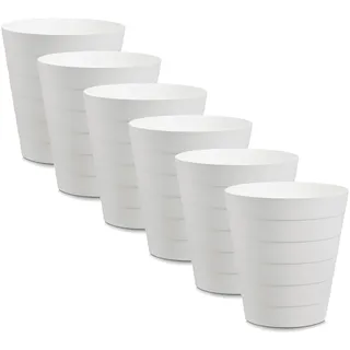Papierkorb Mülleimer 6er Set für Büro Bad Jugendzimmer & Kinderzimmer 13,5 Li...