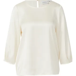 Comma, Satinbluse mit 3/4-Ärmeln Beige 42