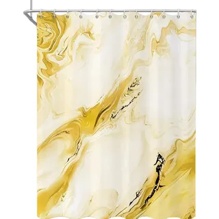 Kaket Duschvorhang, Gelb, Textil, 180x180 cm, Badtextilien, Duschvorhänge