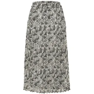 LASCANA Plisseerock Damen Bedruckt Beige/Schwarz 46