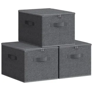 Songmics Aufbewahrungsbox 40,0 x 30,0 x 25,0 cm 3-tlg. silbergrau