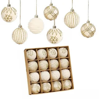 Bomiclss Weihnachtsbaumkugel 16-tlg. Weihnachtskugel-Set, bunte Weihnachtsbaumdekoration