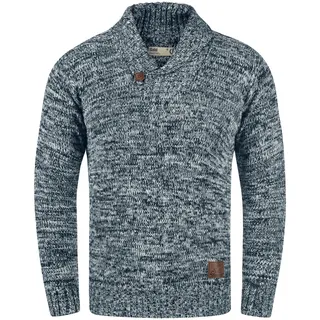 Schalkragenpullover SOLID "Schalkragenpullover SDPhil", Herren, Gr. S, blau (insignia b), Obermaterial: 100% Baumwolle CO., Pullover