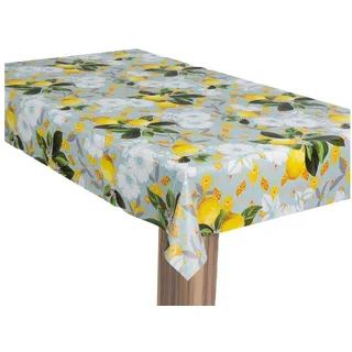 Laro Wachstuch-Tischdecke Zitronen Blütenpracht 160 x 130 cm Bunt