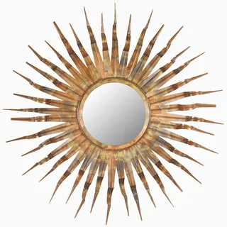 Safavieh Decorative Hanging Wall Mirror for Living Room, Bedroom, Hallway, in Burnt Copper, 91 X 91 X 3.81