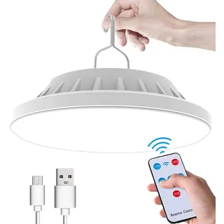 WholeFire Solar LED Campinglampe USB Wiederaufladbare mit Fernbedienung, 5 Modi Hängende IPX7 Wasserdichte Camping Laterne Portable Charging Function Campingleuchte für Camping, Wandern, Hurrikan