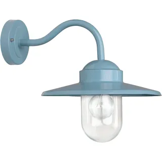 KS Verlichting Hoflampe Dolce - Wandleuchte im Landhausstil, ohne Bewegungsmelder & Leuchtmittel - Für Hof & Garten - Pulverbeschichtetes Aluminium, handgemacht - Für Halogen & LED - Max. 60W, Blau