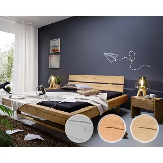 3S Frankenmöbel »Alia 1« Balkenbett Massivholz BE-0280 / 180x200 cm / Weiss lackiert