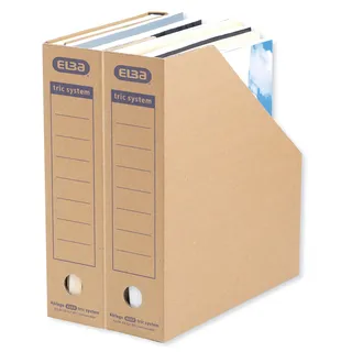 ELBA Stehsammler Pappe, tric system,mit Archivaufdruck, naturbraun, 12er Pack